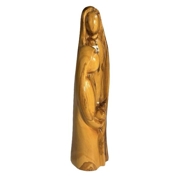 Bethlehem Hand Carved Holy Family Olive Wood Statue Israel Jesus Mary Joseph 8” - Picture 5 of 15